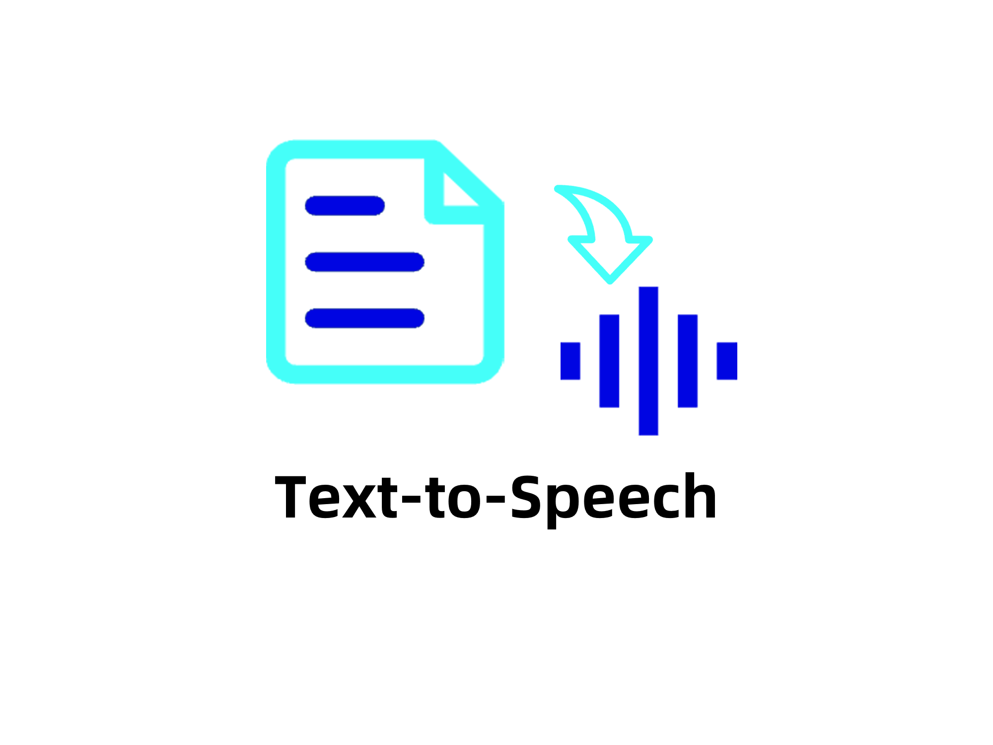 Technology8 Text - to - speech (tts) icon: visual of text transforming into audio waves. Enables digital humans in self - service kiosks to deliver spoken responses, enhancing accessibility and retail engagement. Ideal for kiosk manufacturers and retailers building interactive customer experiences.