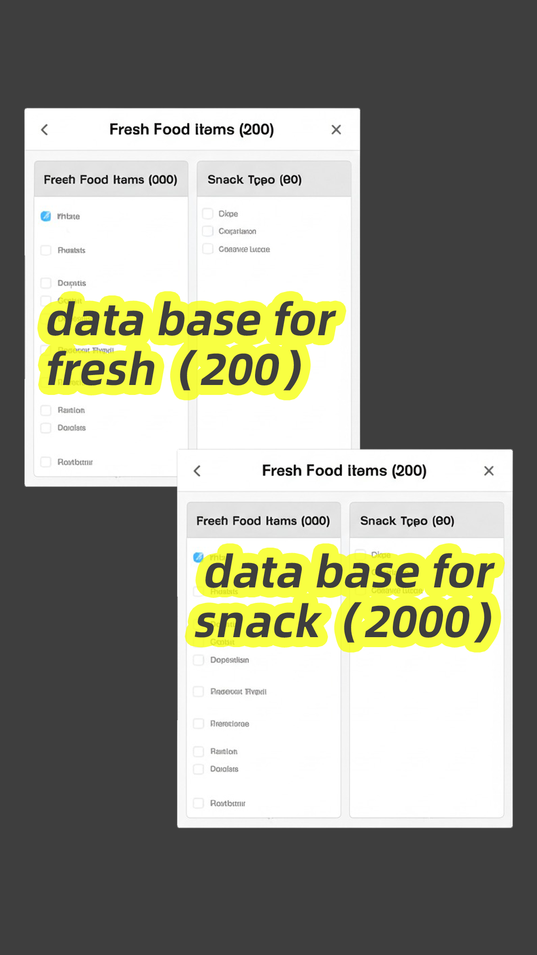 Iscale7 Visual explanation for: one plu for a single product (cookies) and one plu for many products (colorful candies), crucial for retail pricing. Relevant to ai - enabled iscale retail scale operations.